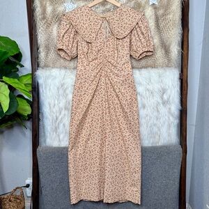 Handmade Prairie Cottage Core Puff Sleeve Floral Dress